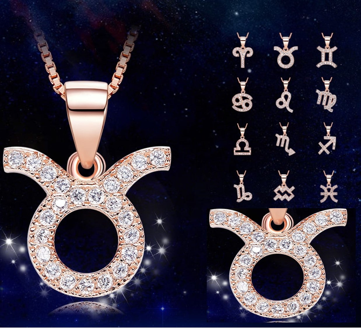 Zodiac Jewelry: Silver Sun Sign Necklace with Pendant. Birth Sign Pendant. WickedYo